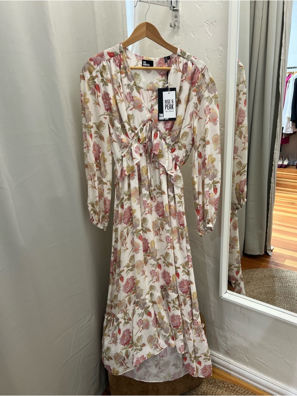 The Kooples Floral English Roses Ruffle Maxi Dress